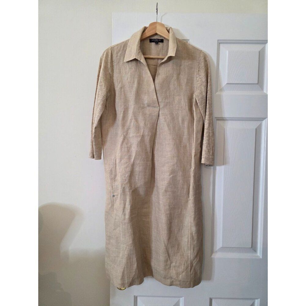 Lafayette148 Linen Beige Dress S